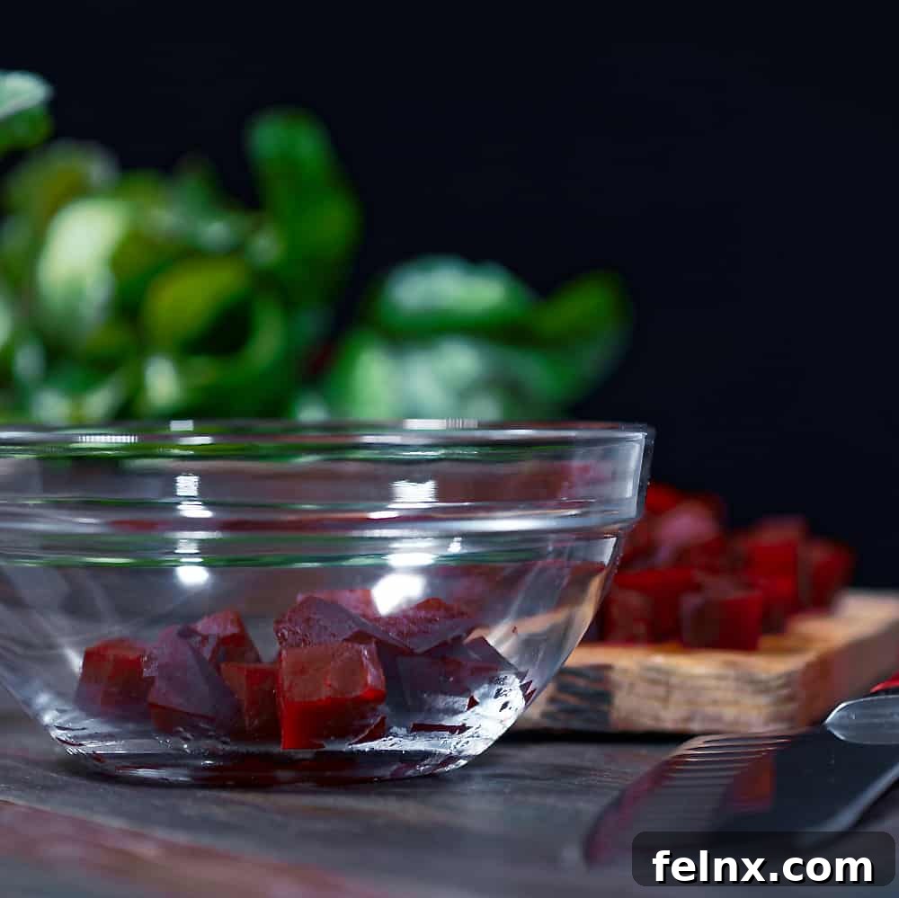 Fresh ingredients for balsamic beet salad