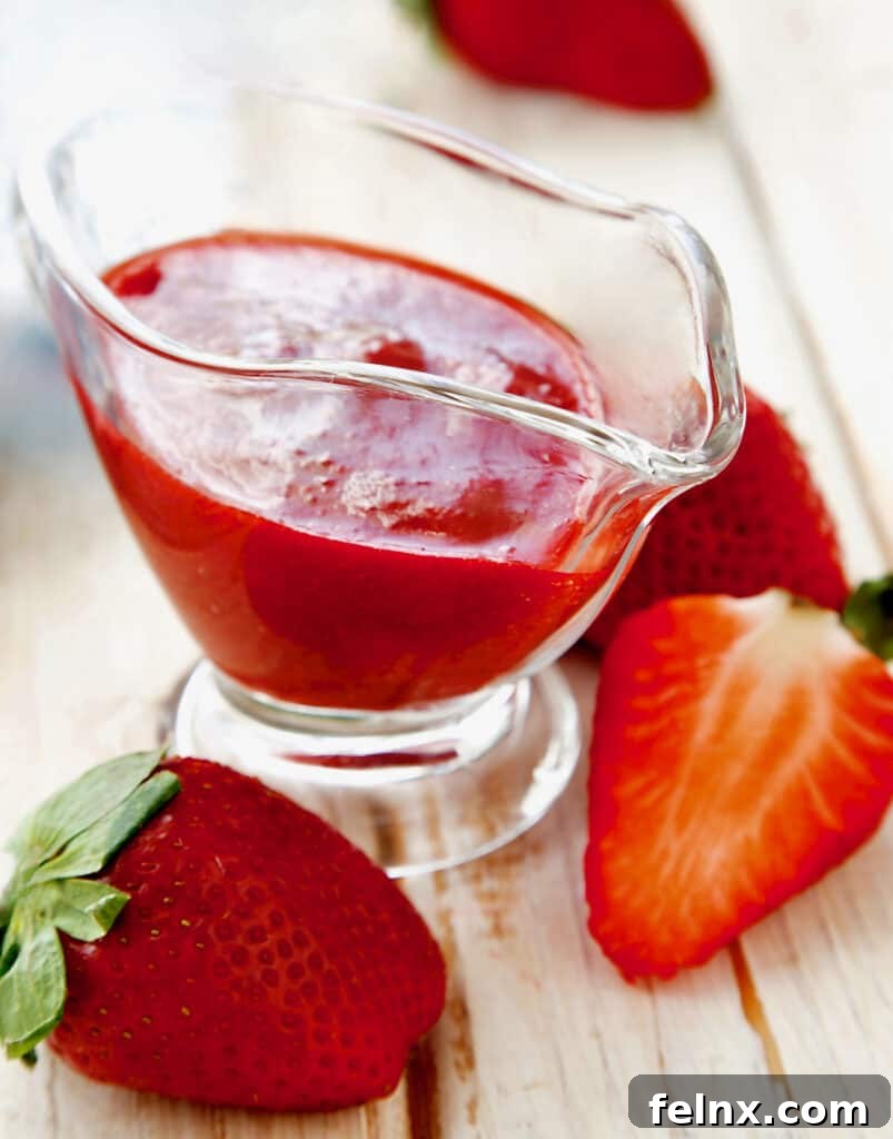 Fresh strawberry and rhubarb sauce in a bowl