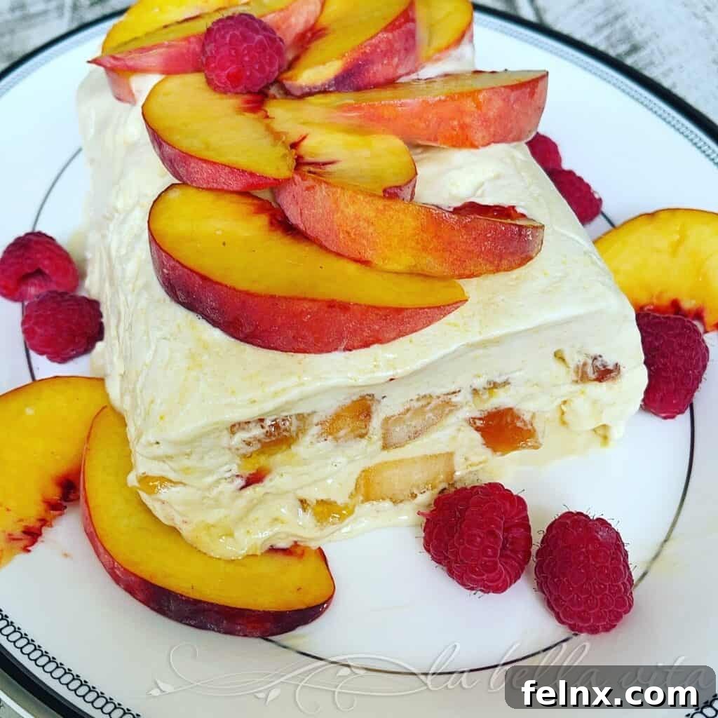 Slicing the Peach Semifreddo