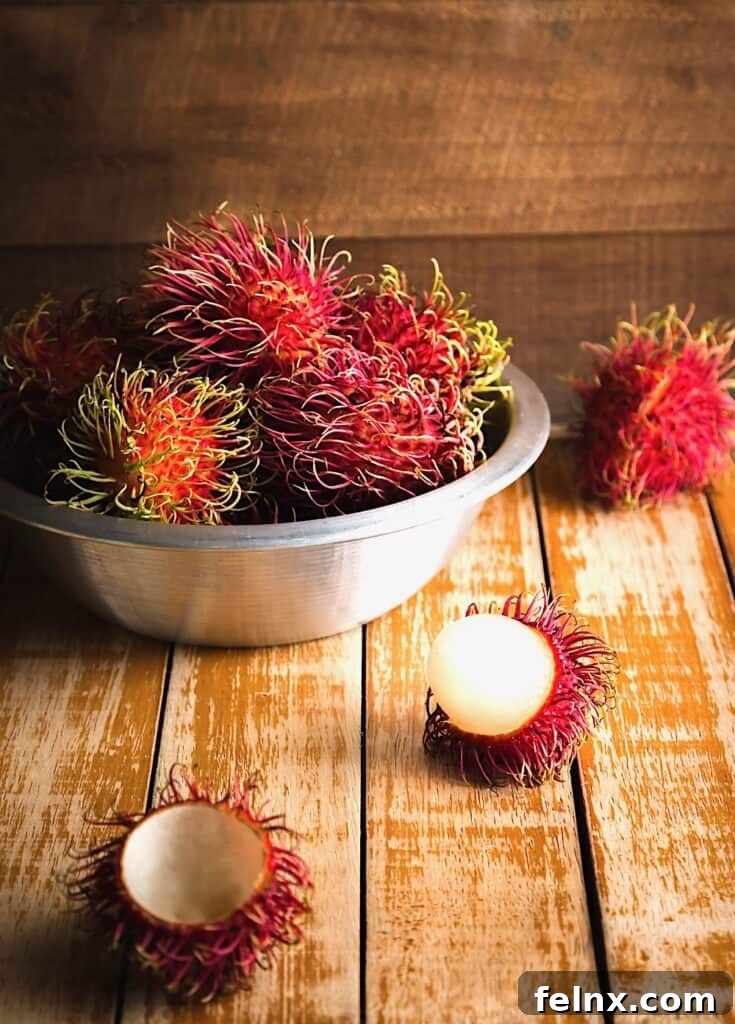 Peeling Rambutan