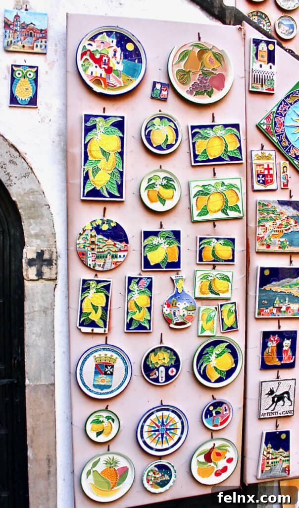 Hand-painted Italian ceramics featuring lemon designs