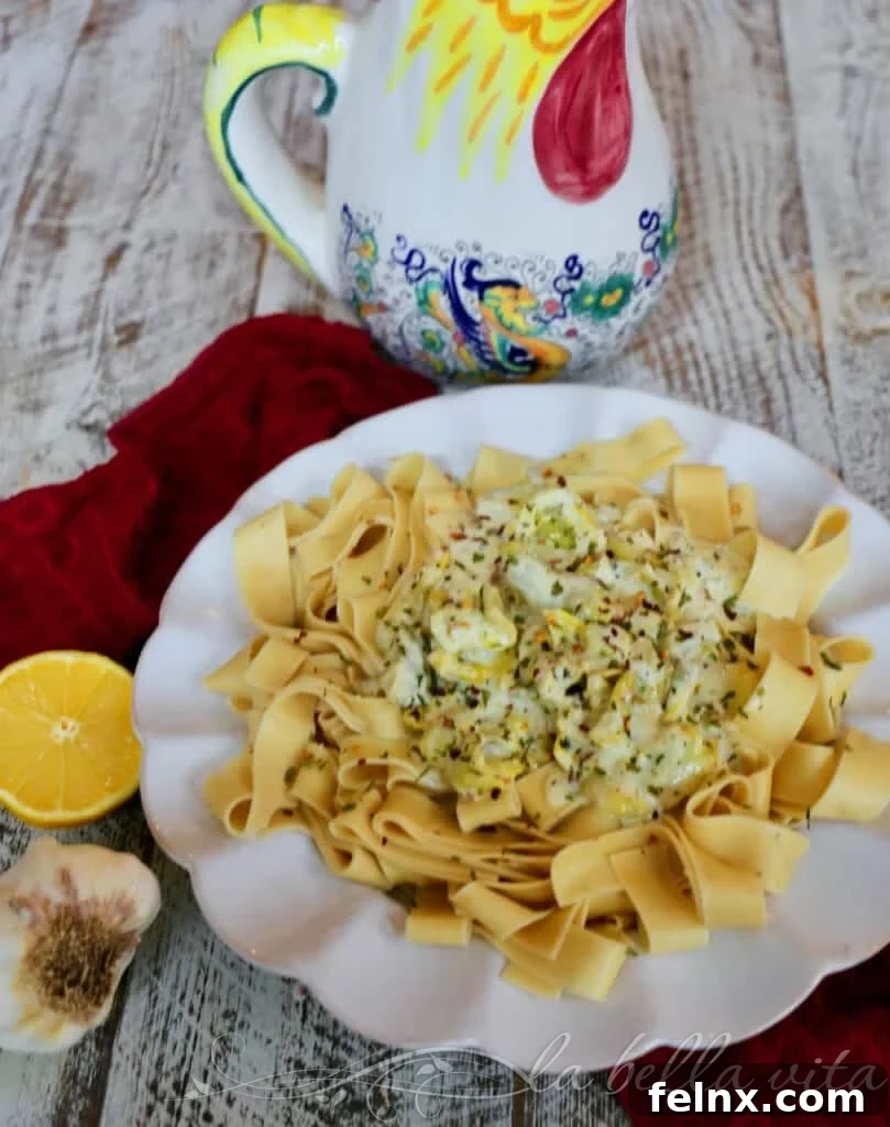 Creamy Lemon Artichoke Pasta with Parmigiana