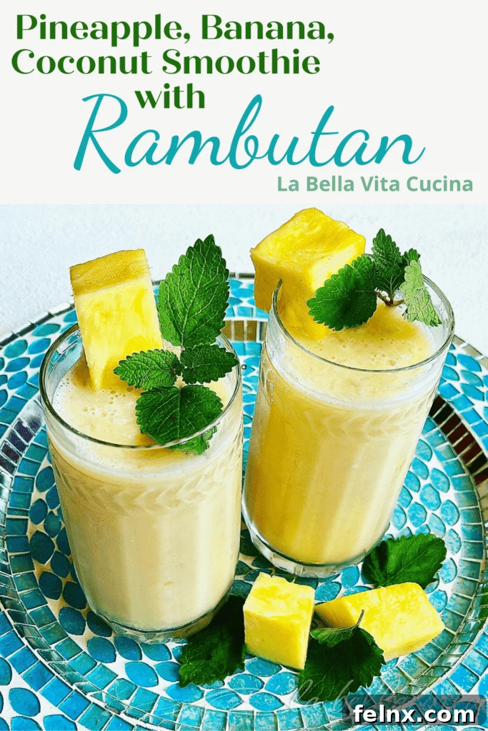 Pinterest graphic for Rambutan Smoothie Recipe
