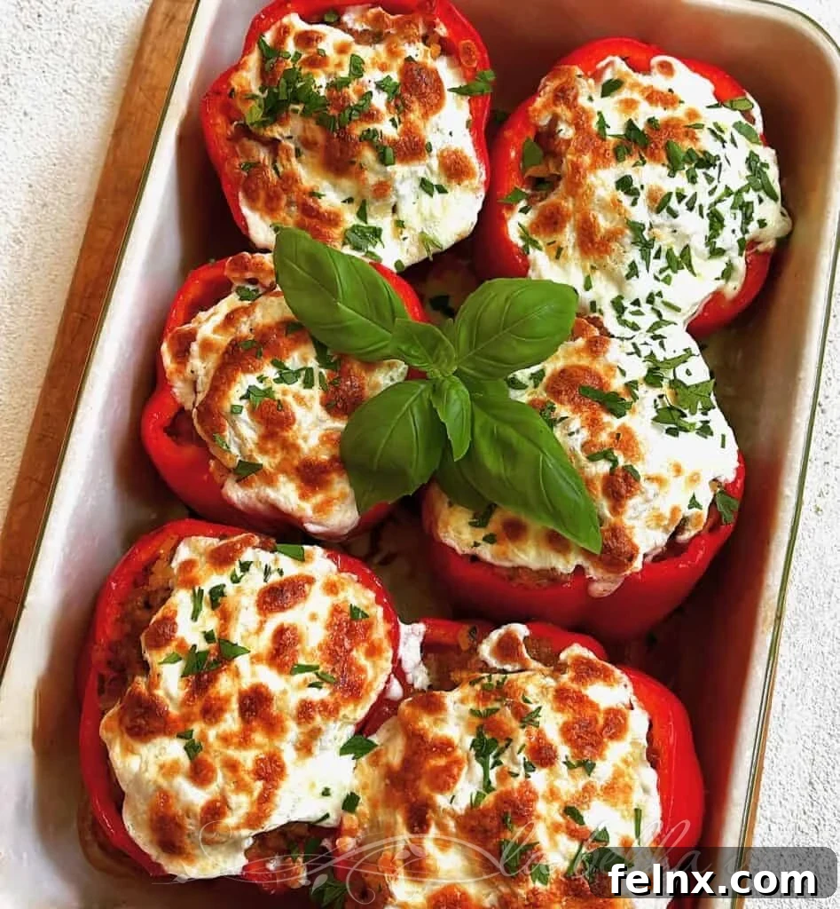 The Finished Italian Stuffed Peppers