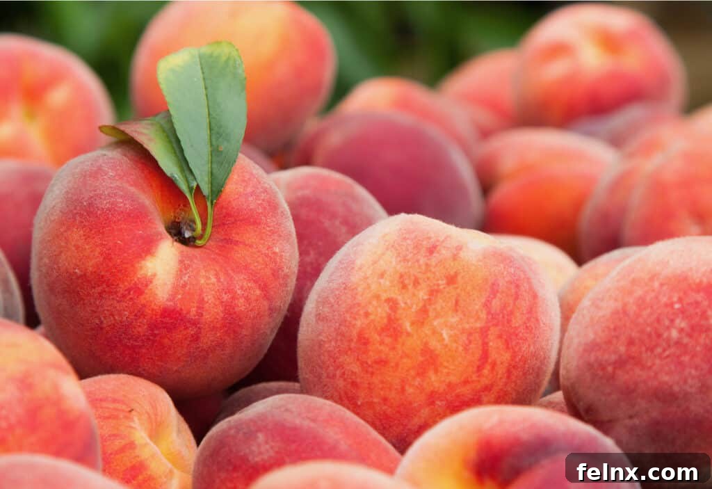 Sliced peaches being prepared for a Southern dessert