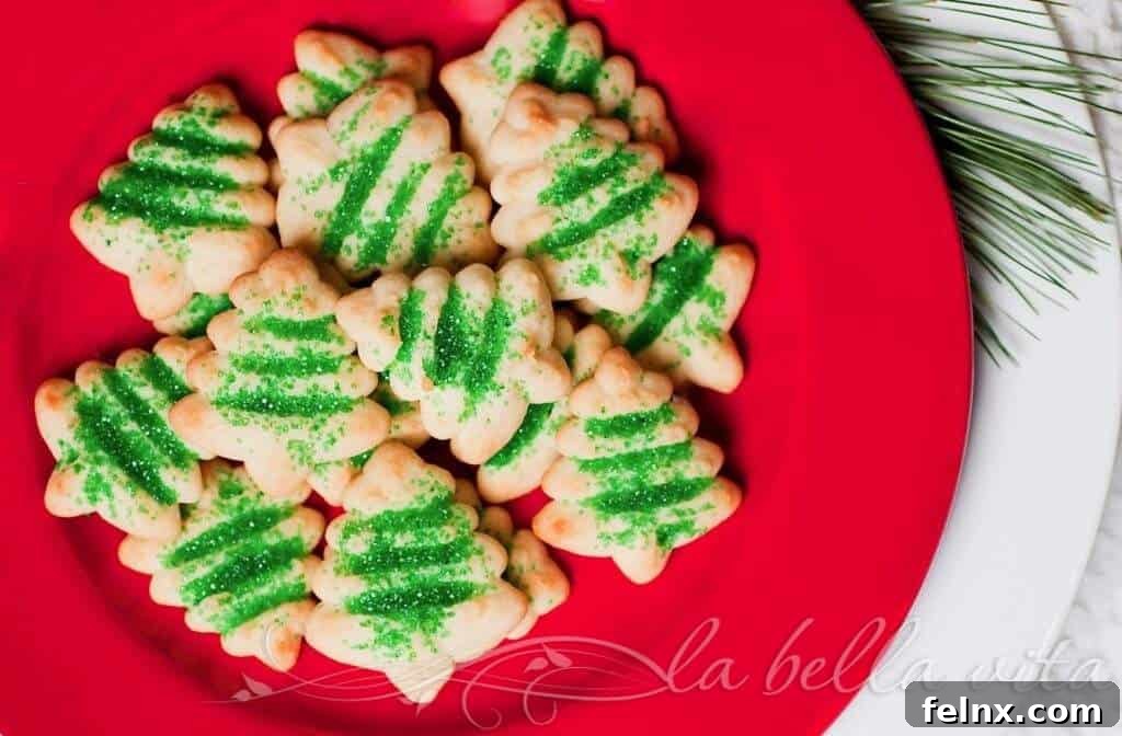 Final presentation of holiday spritz cookies