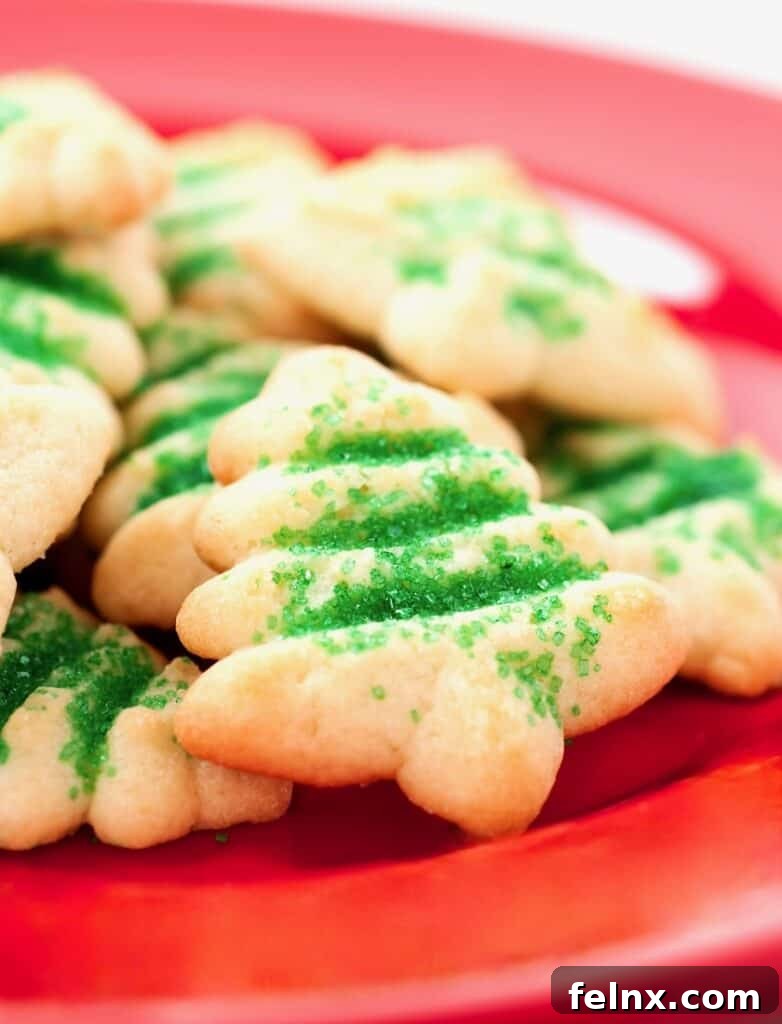 Varieties of colorful Christmas spritz cookies