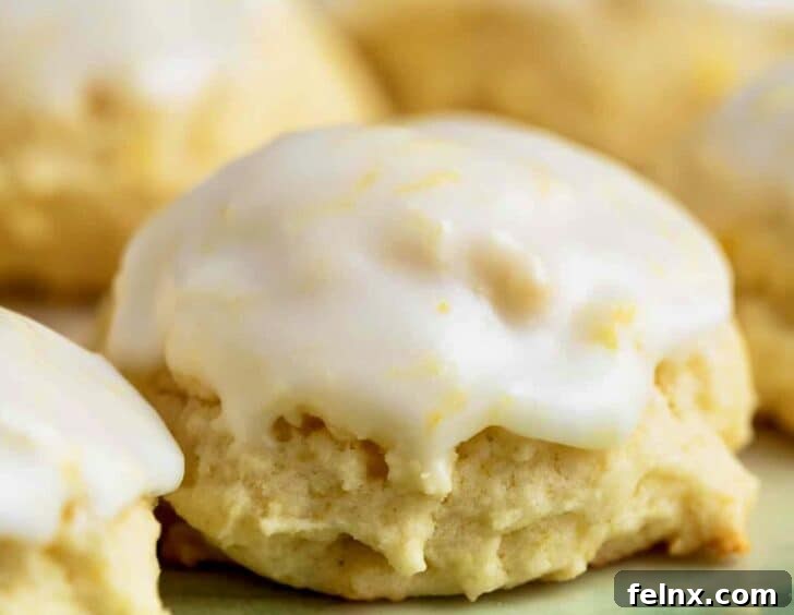 A plate of finished Italian lemon ricotta cookies