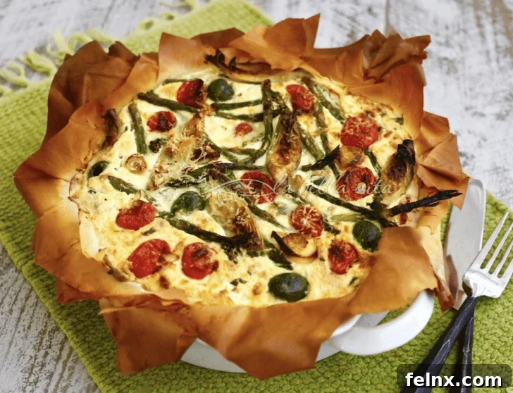 Cheesy Phyllo Vegetable Pie