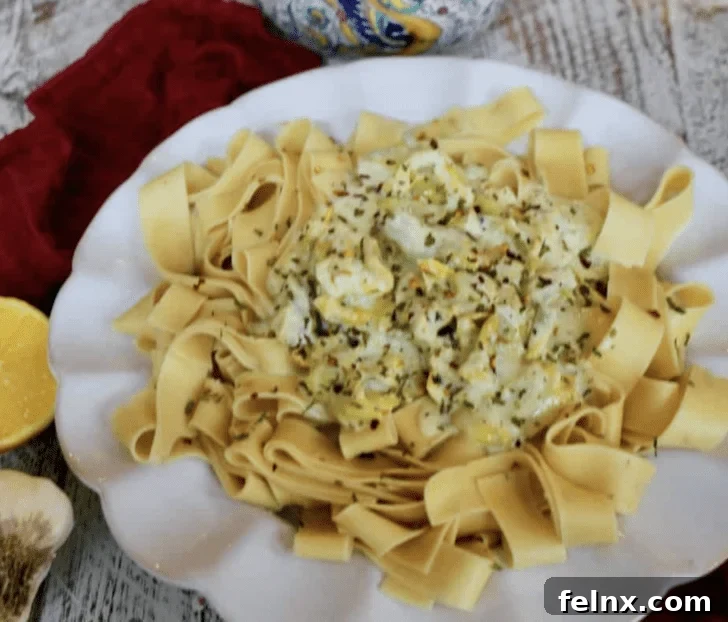 Lemon Cream Artichoke Pasta