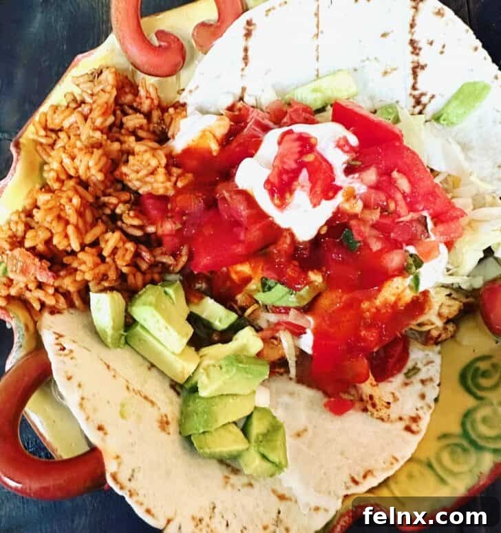 Pollo Asado served in a soft tortilla wrap