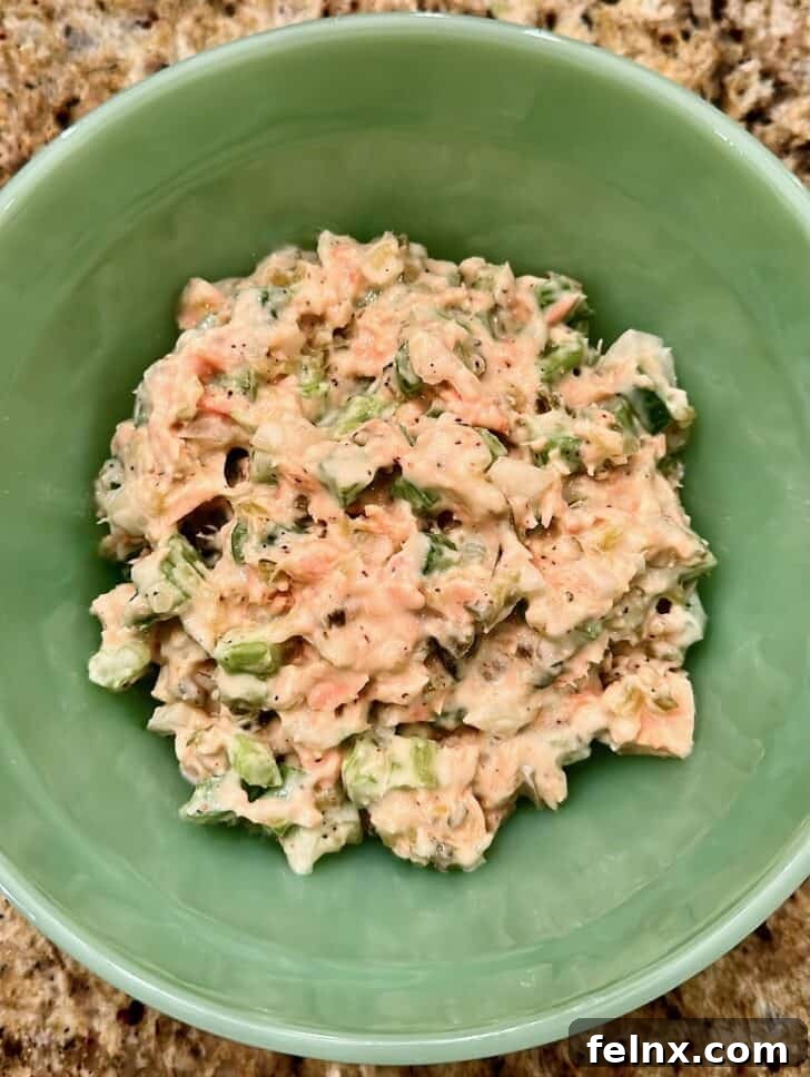 Close up of tuna salad texture