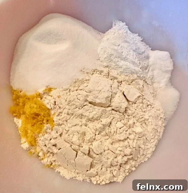 Mixing dry ingredients for scones