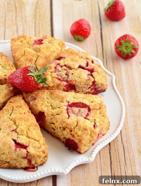Ingredients for strawberry ricotta scones