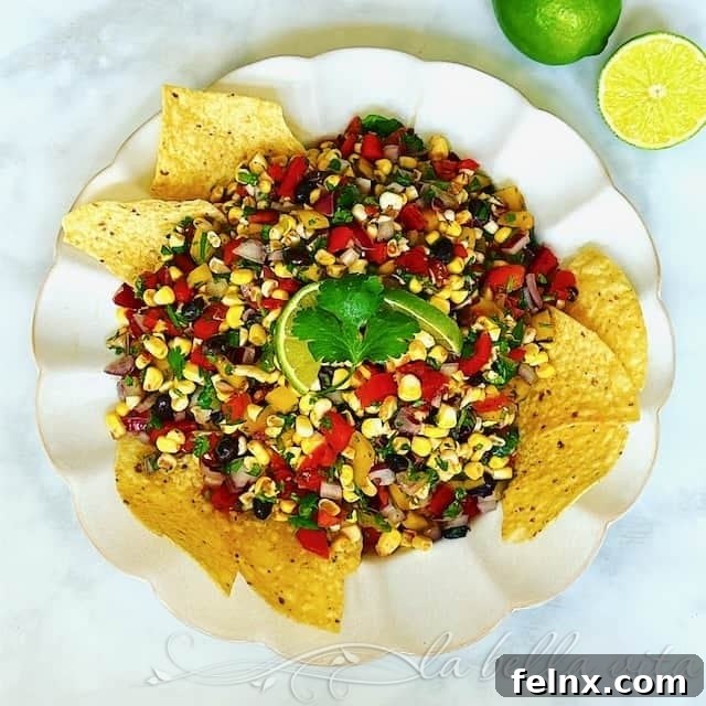 Fresh Corn Salsa with vibrant summer vegetables