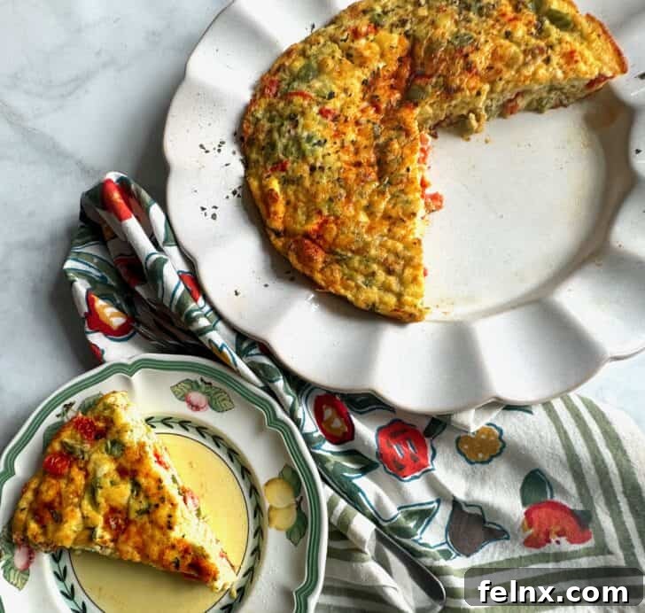 Sliced Italian Frittata showing texture