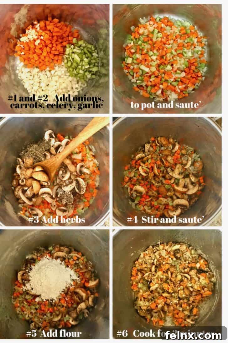 Vegetables simmering in a creamy sauce