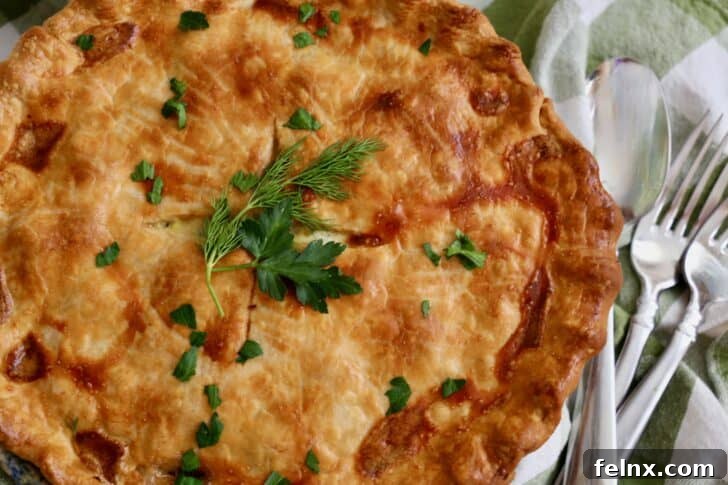 The finished chicken pot pie