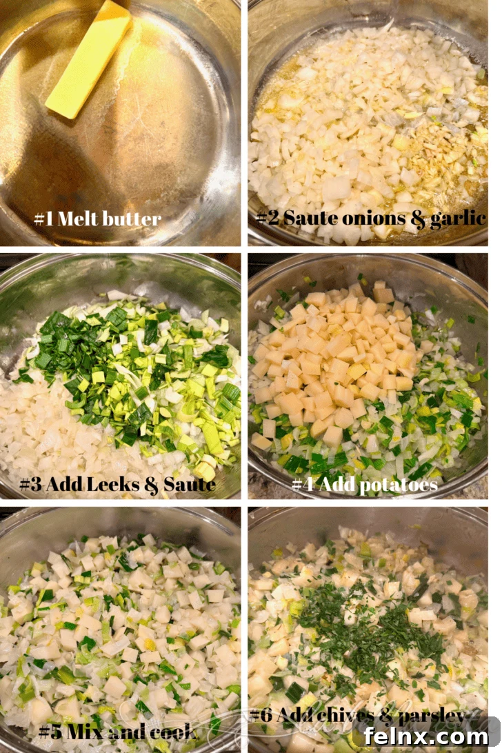 Cooking process of Scottish soup
