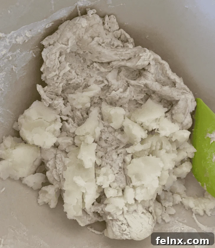 Mixing the potato dough