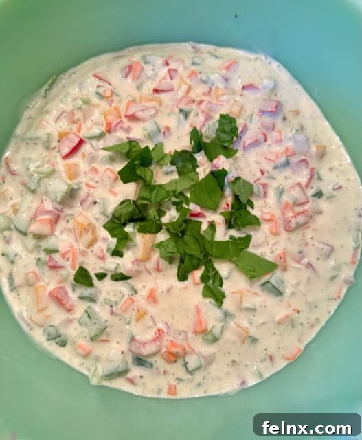 Mixing the Macaroni Salad