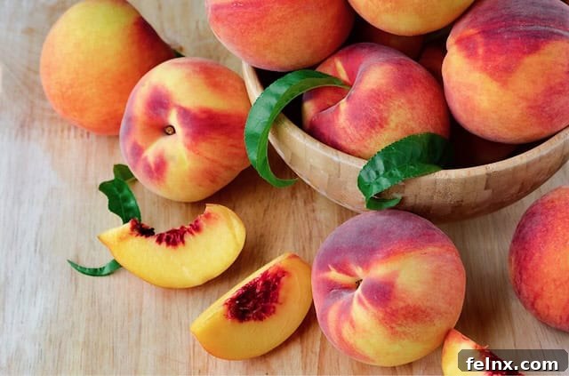 Slicing fresh peaches for summer salad