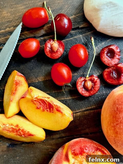 Assembled Peach and Burrata Salad