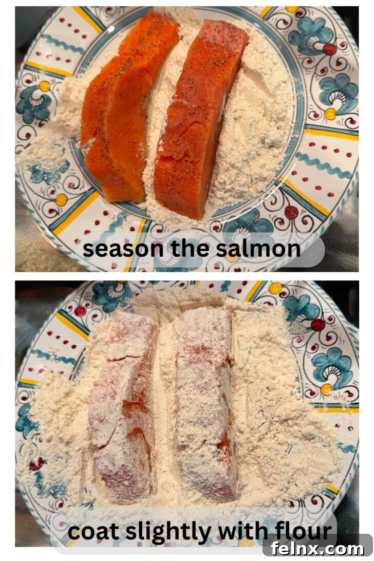 Coating salmon