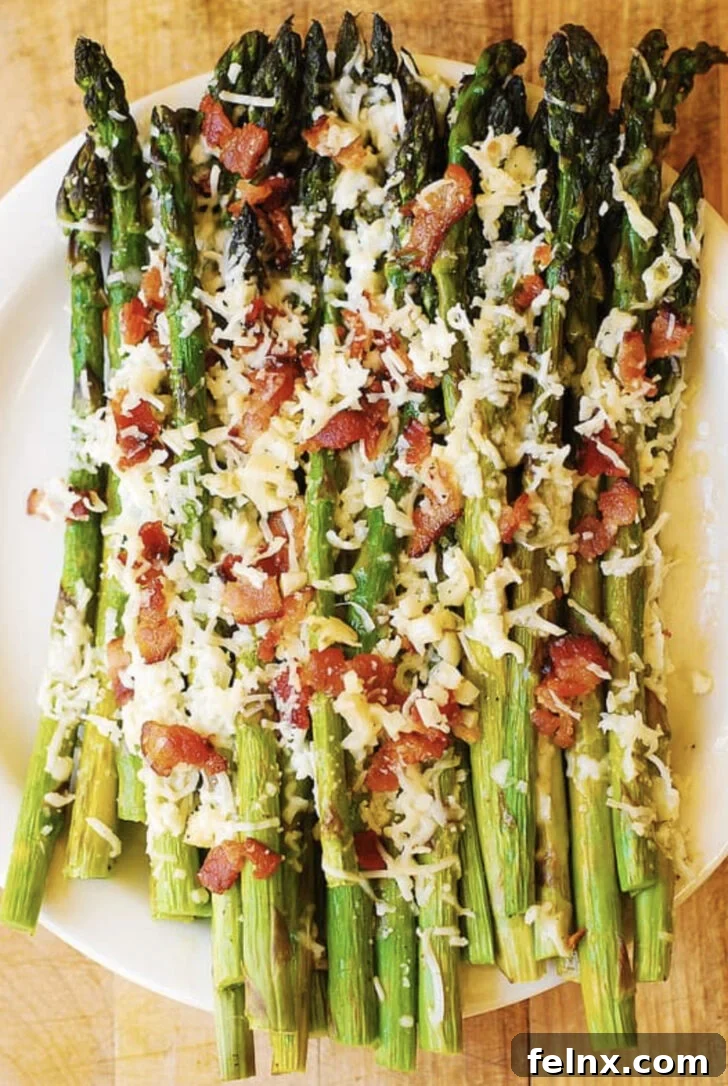 Roasted Asparagus with Bacon and Asiago