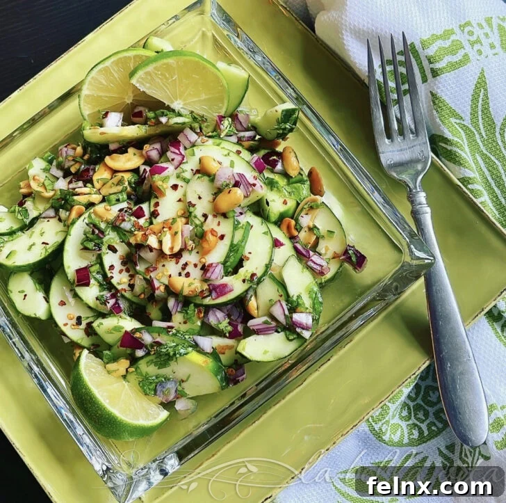 Authentic Thai Cucumber Salad with Fresh Ingredients