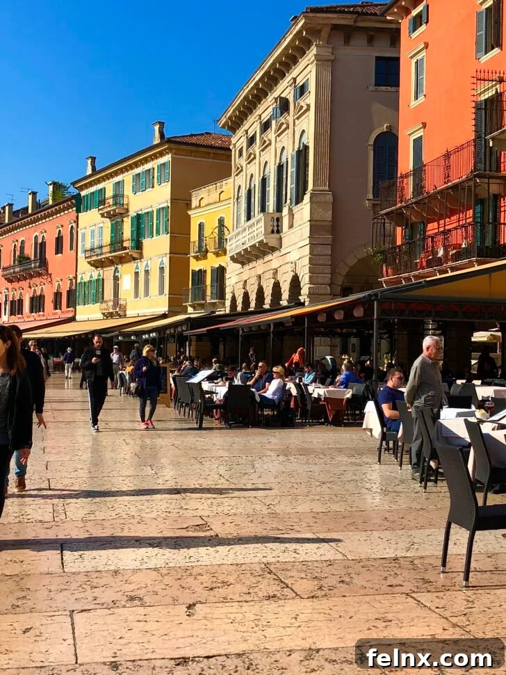 Walking through Verona city center
