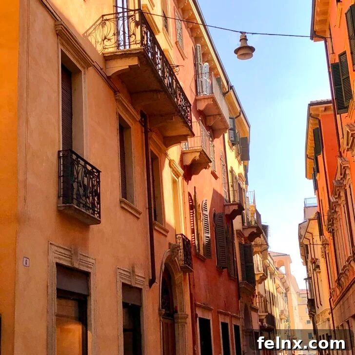 Colorful architecture in Verona Italy
