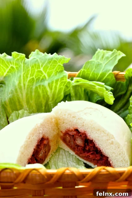 Hawaiian food Manapua - Tender bread filled with Chinese pork