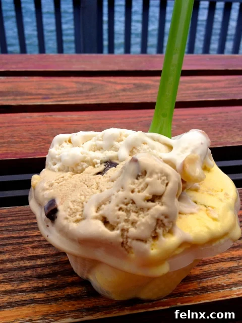 Macadamia Nut and Lilikoi (Passion Fruit) Gelato