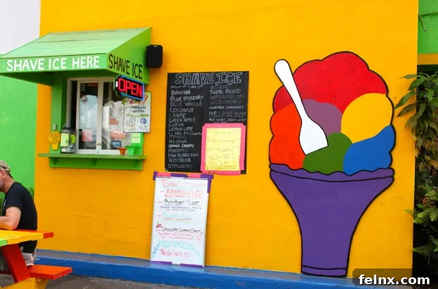 Hand-Painted Signs at a Hawaiian Shave Ice Store