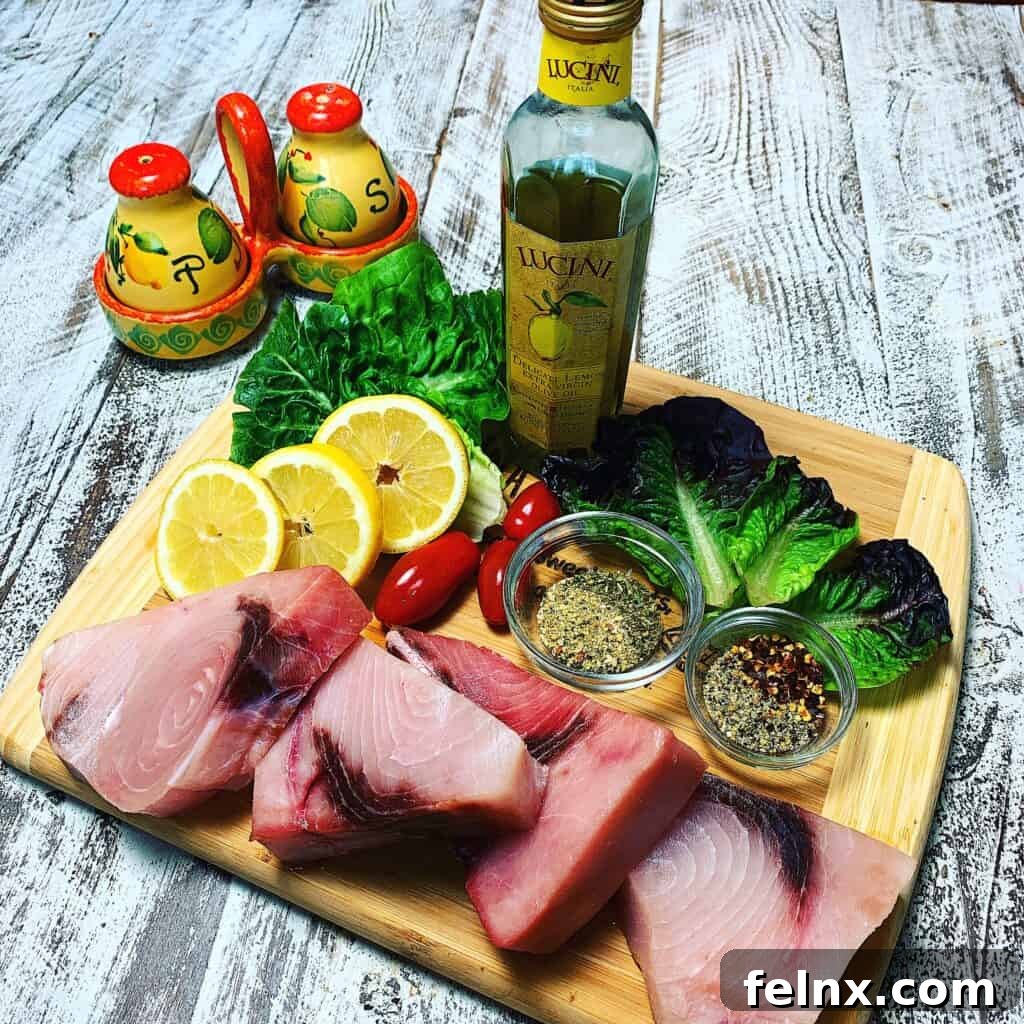 Ingredients for Keto Grilled Swordfish Skewers